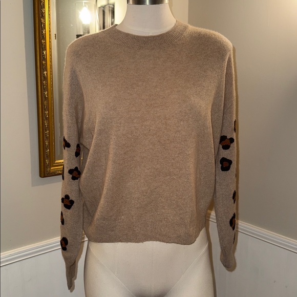 Leopard Print Tan Sweater